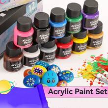 12 Colors 25ml Acrylic Paint Set, Multi-Surface DIY Craft Kit For Glass, Ceramic, Wood, Fabric, Stone & Plastic, Ideal Holiday Gift For Artists & Beginners - Sets - View 6
