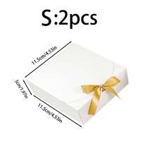 2 piezas/5 piezas/10 piezas Cajas de regalo con tapas, cajas de regalo blancas de 10x8x3.5 pulgadas con cintas, caja de propuesta para damas de honor, cajas de regalo de papel kraft para boda, embalaje, regalo, cumpleaños, cajas para cupcakes, manualidades, envoltura de regalo de Navidad, despedida de soltera, novia, decoraciones de fiesta de cumpleaños, regalos de propuesta para damas de honor, decoración de boda, ducha nupcial - Blanco - Ver 14
