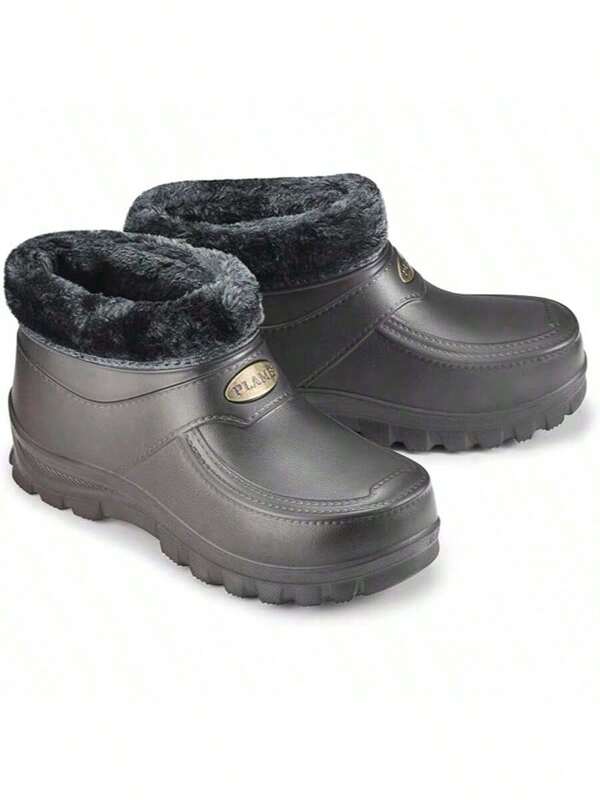 Rutschfeste, warme Fleece-gefütterte Winterschuhe, wasserdichte kurze Regen-/Schneestiefel für den Winter