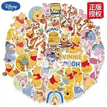50 ملصق كرتوني لشخصية ويني الدب الكرتونية، رسومات جرافيتي مقاومة للماء لتزيين الدفاتر والكمبيوتر والهاتف وهدايا عيد الميلاد