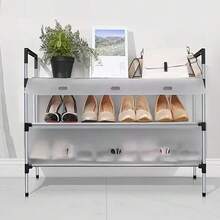 Living And Home 3-Layer Easy Assemble Shoe Rack Cabinet For Home,Saving Space Shoe Storage Shelf Rack,Shoe Storage Organizer(66cm W X 29cm D X 60cm H) - 3-tier White 66cm W X 29cm D X 60cm H - View 3