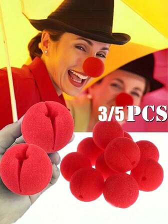 20Pcs Sponge Clown Nose Red Nose, Carnival Decoration Stage Props, Soft Sponge For Magic Show And Costume Accessories, Adult Party Decoration, Role Play Masquerade Circus Costume Nose, Clown, Penny Wise, Carnival