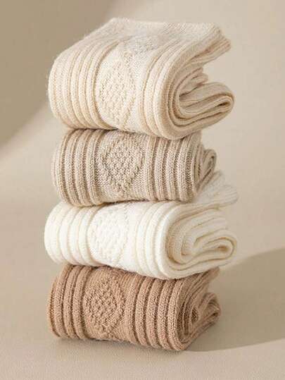 3 paia di nuovi calzini invernali da donna in cashmere e lana, spessi e caldi, stile giapponese Harajuku, colore unito, termici e lunghi. Confezione da 2 paia, 6 paia o 12 paia, regalo di Natale