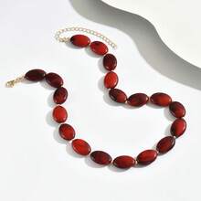 1pc Or 3pcs Fashionable Elegant Bohemian Style Multicolor Plastic Flat Bead Necklace, Layered Wearable Jewelry Set, Suitable For Vacation, Party, Gathering, Dinner And Other Occasions, Plastic Bead Color And Pattern Size Are Multicolor And Handmade, Each Bead Is Different But Does Not Affect Your Purchase - Multicolor - View 10