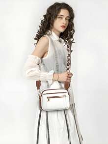 Bulk Telena Crossbody Bags Women Small Crossbody Bags Fashionable Vegan Leather With Adjustable Shoulder Strap, European And American Color Matching Multifunctional Zipper Crossbody Bags, Small Square Bags, Suitable For Going Out, Dating, Shopping, Shopping - Multicolor - View 8