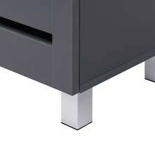 2 Door Shoe Storage Cabinet Dark Grey Wooden Rack Stand Cupboard 4 Tier Euston - Grey - View 3