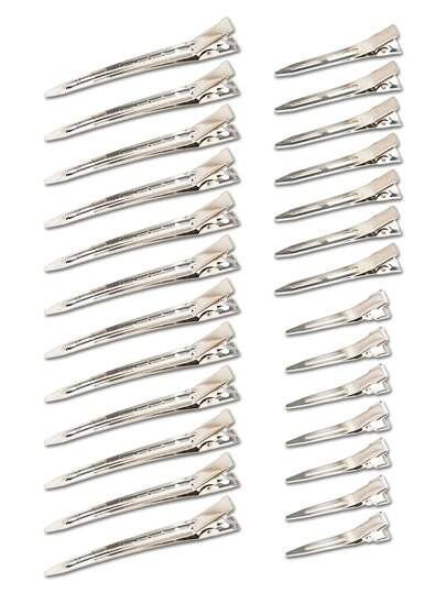 48pcs/24pcs/12Pcs Metal Duck Billed Hair Clips For Women Styling Sectioning, Silver Hair Pins For Long Hair, Alligator Curl Loc Clips For Thick Hair Roller, Salon, Bows DIY, Claw Clips, Hair Claws, Hair Slide, Hair Barrettes, Hair Accessories, Head Accessories, Hair Accessories For Women