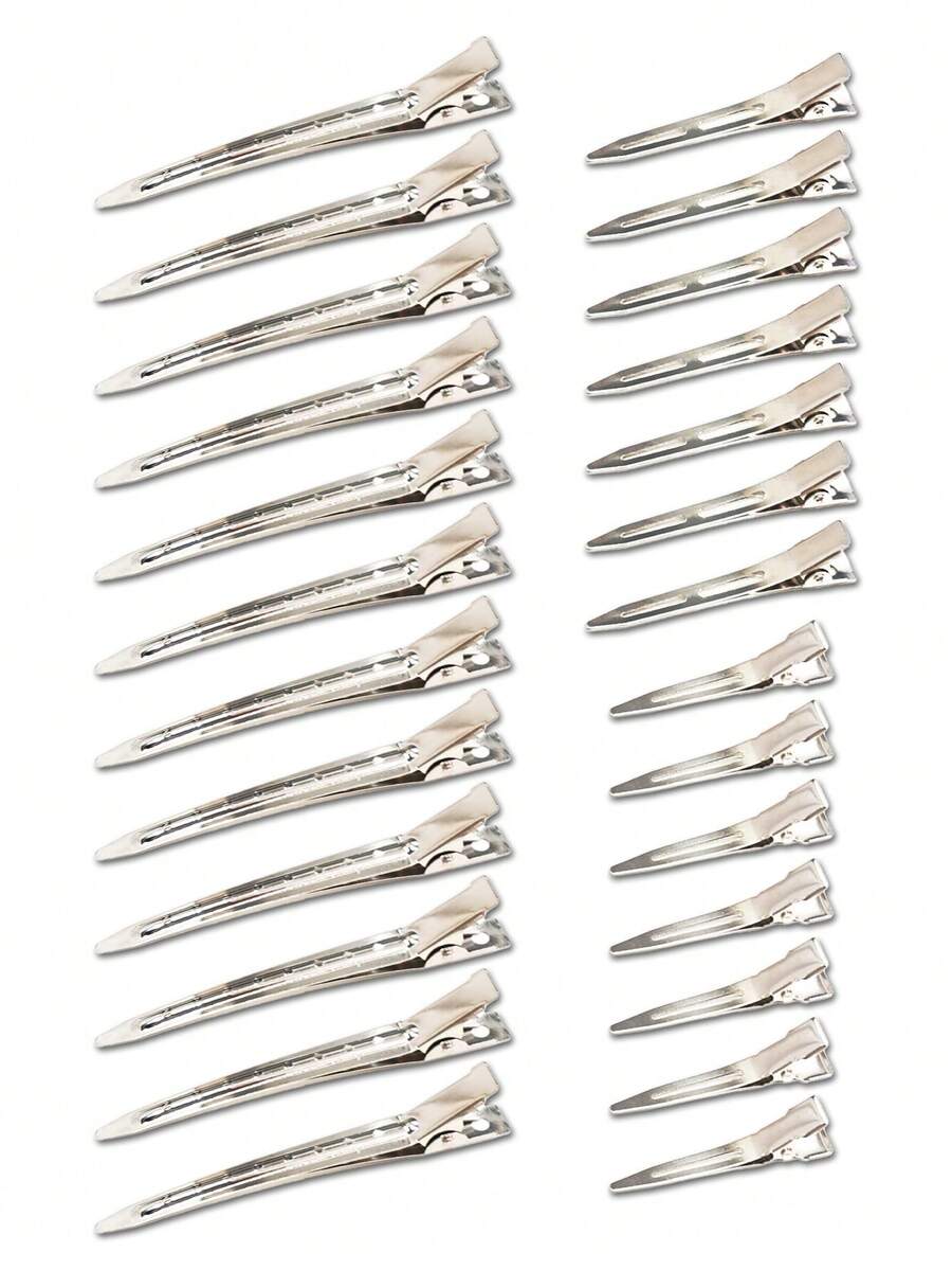 48个/24个/12个金属鸭嘴发夹,女士造型分区,银色长发发夹,鳄鱼夹卷发器,适用于厚发卷发棒,沙龙,DIY蝴蝶结,爪夹,发爪,发夹,发卡,发饰,头部饰品,女士发饰,发夹 - 彩色 - 查看 1