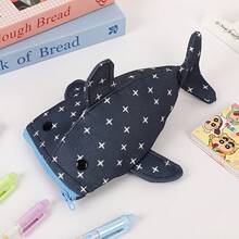 Innovative Creative Shark Mouth Pencil Case, Shark Mouth Zipper Pencil Case, Cute Shark Pencil Case, Large Capacity Multifunctional Creative Pencil Case, Student Stationery Storage Bag, Stationery Bag - 黑色 - 查看 3