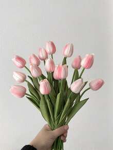 3pcs Artificial Tulip Flowers Decor, Home Accents, Living Room & Bedroom Decoration, Fake Flowers, Flower Bouquet, Christmas Decorations, Home Decor, Craft Supplies