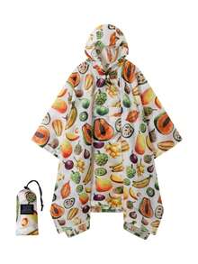 3-In-1 Multifunctional Hooded Rain Poncho For Adults With Neckline Buttons, Portable Raincoat With Pockets, Lightweight Rain Jacket For Women And Men Outdoor Activities