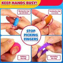 6pcs Silicone Fidget Rings Designed - Sensory Toys Featuring Distinct Textures, A Colorful Assortment To Promote Calmness And Concentration, Perfect For Classroom Incentives, Birthday Presents, And Travel Entertainment. - Multicolor - View 2