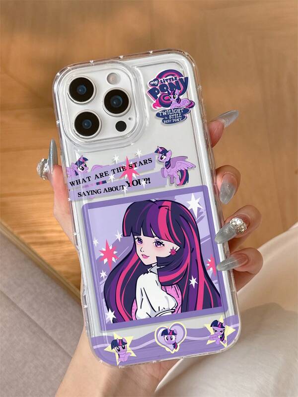 1 pieza Funda de teléfono con diseño de My Little Pony compatible con iPhone 17/12 Pro/13/14 Pro/15 Pro Max/16 Plus/XS/8 Plus, cubierta protectora minimalista y resistente a caídas