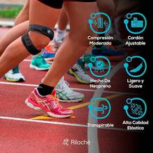 Riloché® Rodillera deportiva ajustable. Rodillero con soporte de rotula. Rodilleras voleibol, corredores, futbol, rodilleras. Rodillera elastica neopreno. Knee sleeves. Knee pads. Knee brace - 1 Pieza - Ver 6