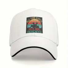 Baseball Cap - Lightweight Adjustable Hat With Snapback Closure, Moisture-Wicking Fabric - Black With Multicolor Accents - Gifts For Teachers,, Parents - Back To, Graduation, Mother's/Father's Day - Unisex For Men & Women, Casual Headwear, Geometric Pattern, Breathable Material, Stylish Headwear, Casual Wearers, Graduation Gift, Retro Style, Printed Design, Fashion Lovers - 白色 - 查看 2