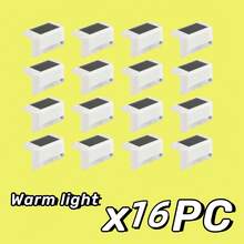 Solar Powered LED Lights, Solar Deck Lights Outdoor Solar Step Lights, Suitable For Stairs, Landscape Lighting, Steps, Fences, Yards, Patios, Touch Lights And Pathways, Available In White Light/Warm Light