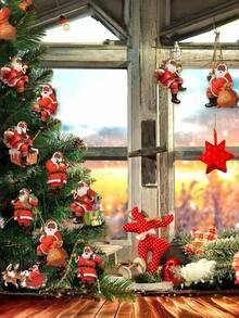 15 قطعة من ديكورات سانتا كلوز الأسود الخشبية لعيد الميلاد، ديكورات سانتا كلوز الأمريكي الأفريقي لعيد الميلاد، ديكورات شجرة عيد الميلاد بسانتا كلوز الأسود، زينة خشبية لسانتا كلوز لديكور المنزل والغرفة في فصل الشتاء