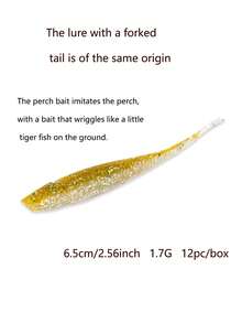 12pcs/Package New Style Soft Bait With Shadow Swing Tail, Simulating Fish Tail Movement, Lightly Floating And Slowly Sinking, Suitable For Freshwater, Saltwater, And Black Pits, Black Bass Fishing Gear, Predator Bait, Soft Tail Worm Imitation Bait, Jig Head Hooks, Fish Head Hooks For Long-Range Casting Artificial Bait