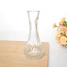 Mini Vaso de Vidro 15cm Design Espiral Decorativo Sala Casamento - Transparente - Visão 5