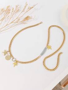 1pc Sexy Coin, Starfish, Palm Tree Pendant Waist Chain, Versatile For Women, Suitable For All Seasons