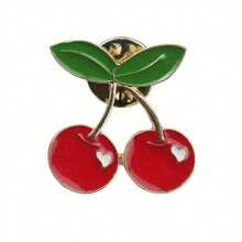 Cherry Enamel Brooch, Cute Minimalist Style, Irregular Shape, Fashionable Schoolbag Clothing Accessories, Unisex Gifts. - đầy màu sắc - Xem 1
