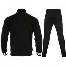 Mens 2 Piece Tracksuit Sets Casual Jogging Sweat Suits, Activewear - Black10 - View 2