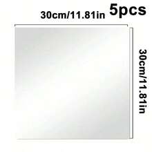 5Pcs Self Adhesive Acrylic Sheets Flexible Mirror Wall Stickers ,Mirror Tiles Square Cuttable Mirror Wall Stickers, Non-Glass Mirror Stickers Safety Reflective Mirror For DIY Craft Home Wall Decor - Flexible Non-Glass Decorative Tiles For Home & Wedding Decor Perfect For Table Centerpieces Room Decor Bedroom Decor Kitchen Decor - Silver - View 17