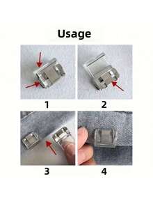 2/6/10Pcs Invisible Pants Leg Shortening Clips – No-Sew Hem Fixing Clips, Hidden Trouser Leg Closure Device, Anti-Slip Pants Hem Adjuster To Prevent Dragging, Seamless Pant Cuff Shortener For Jeans, Trousers, Tailored Clothing, Multiple Colors, Travel & Daily Essentials - Silver - View 6