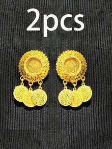 2pcS Bohemian Style Coin Brooch, Cheongsam Pendant With Small Ornaments, Female Lapel Button Ancient Style. - Butterfly - View 6