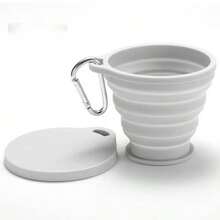 1 件可折叠硅胶杯，便携式户外旅行杯带盖，伸缩挂钩，礼物 - 彩色 - 查看 10