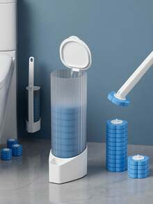 1 Set Toilet Brush, Disposable Toilet Cleaning Brush With Holder And Wand Refills For Bathroom Cleaning, Disposable Toilet Cleaning System, Disinfecting Refills, Bathroom Cleaning Tools