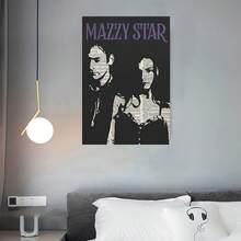 1 pièce Impression sur canevas de style Art déco du groupe Mazzy Star. Décoration murale moderne pour salon et chambre à coucher. Œuvre d'art d'intérieur sans cadre, orientation portrait, pour salle à manger et restaurants, thème personnes