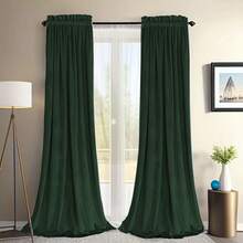 1 Pack Velvet Blackout Curtains, Olive Green, Rod Pocket Top, Soft & Smooth, Wrinkle Resistant, Soundproof, Privacy Protection, Washable, Luxury Home Decor For Bedroom, Bathroom, Living Room, Office, Party, St. Patrick's Day, Christmas, 200gsm