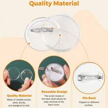 5/10/15/30pcs-DIY Badges Kit Button,Pins Clear Acrylic Design,Transparent Button Pins,Clamshell Button Pin Badges, Campus Name Display Frame, Photo Buttons For Crafts Supplies, Festivals Decorate Craft Supplies,Mini Clothing Crafts Transparent Pin, DIY Photo Button Make Your Own Button, Button Making Supplies - Multicolor - View 9
