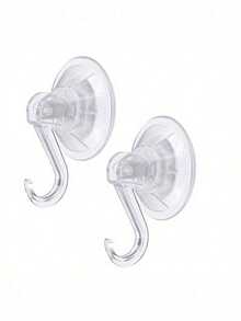4 ganchos de ventosa transparentes de uso pesado, estantes removibles y resistentes para ventanas, puertas de vidrio, toallas, accesorios de baño - Blanco - Ver 2