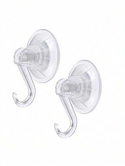 4pcs Heavy Duty Transparent Suction Cup Hooks, Removable And Sturdy Window Glass Door Racks For Towels, Bathroom Accessories