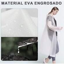 Capa Impermeable Adulto para Lluvia,hubasqueros para Hombre y Mujer, Poncho Impermeable, Reutilizable EVA - gris - Ver 7