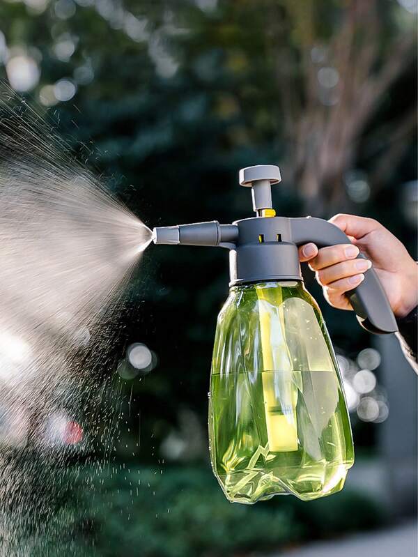 Druckluft Gießkanne, Druckpumpen Gießkanne, einstellbare Düse, ergonomischer Griff, Gartenpflege Zuhause, 12.99x5.31 Inches Grau, Grün, 1,5 L