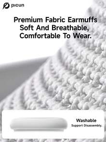 Picun Wireless Over Ear Headphones With 52dB Hybrid ANC, Hi Res Audio, 140H Playtime, Dual Device Pairing, 5 Mic ENC System & Detachable Fabric Cushions All Day Comfort & Productivity