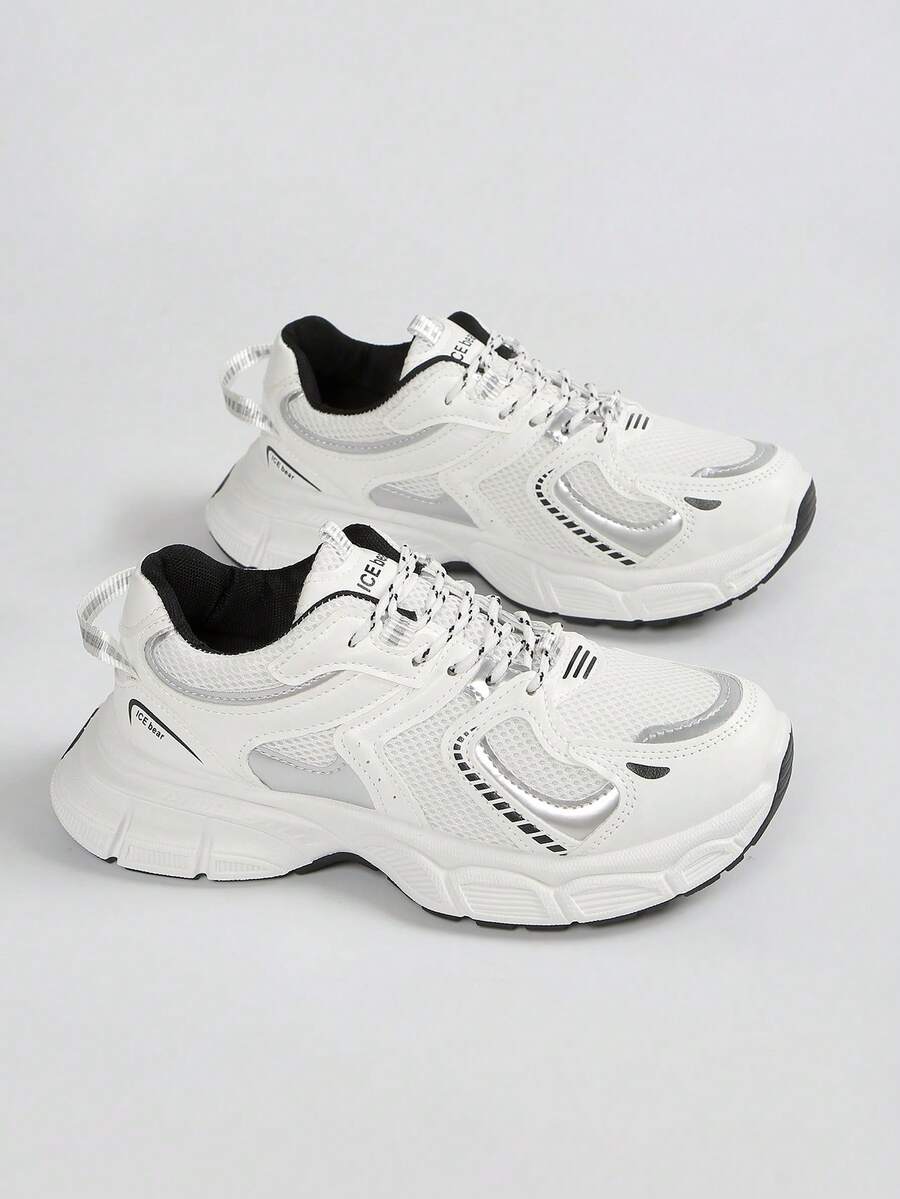 Women's Breathable Casual Flat Sneakers Running Shoes - White - View 1