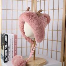 Pălărie de Crăciun la modă, de Moș Crăciun, cu blană artificială groasă, accesoriu de iarnă cald și confortabil