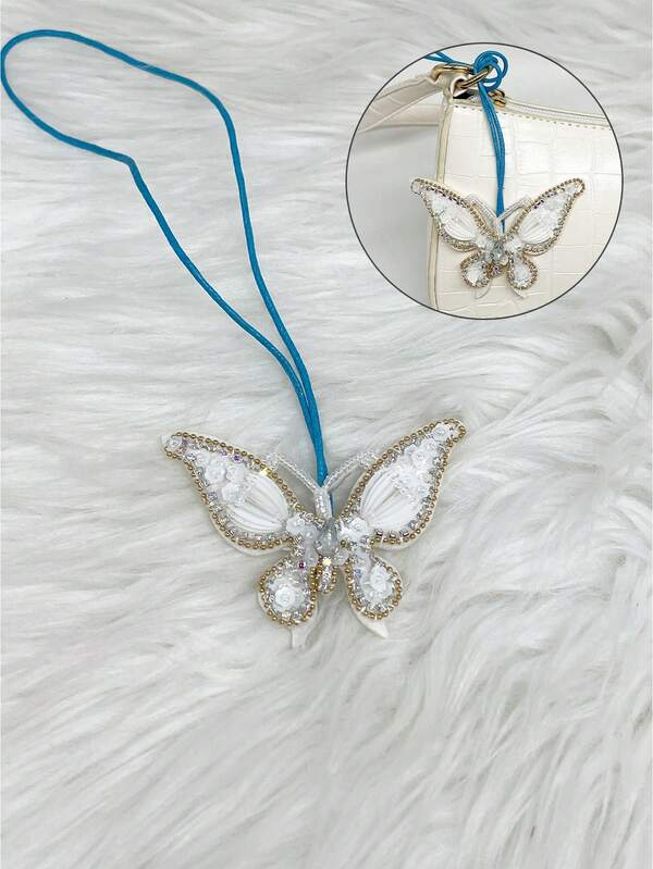 1 قطعة حقيبة ظهر/حقيبة كتف/حقيبة يد/حقيبة متقاطعة على الجسم بشكل فراشة مزينة باللؤلؤ، بلون أحادي أنيق، إكسسوار متعدد الاستخدامات للأزواج والأصدقاء والطلاب والمكتب واليومي والسفر والعطلات، هدية للصديقة والأم والأطفال