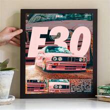 1 tấm áp phích BMW cổ điển không khung, tranh in BMW đen trắng cổ điển, tranh treo tường xe cổ điển, BMW cũ, người đam mê BMW, áp phích Youngtimer - Nhiều màu - Xem 2