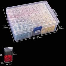 1 件 42/72 槽钻石画配件收纳盒，5D 钻石画珠子艺术套装盒，珠宝和美甲用品收纳盒，轻巧易用 - 無色 - 查看 13