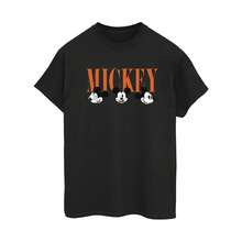 Disney Womens/Ladies Mickey Mouse Faces Cotton Boyfriend TShirt (Black) - Coffee Brown - View 2