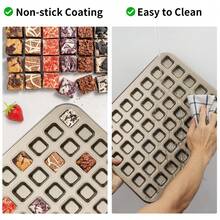 Khuôn vuông 6/12/48 Khuôn bánh mì nướng mini Khuôn bánh mì cổ điển Khay nướng chống dính, Khay nướng nhiều ngăn dùng tại nhà, Khay nướng bánh mini - Vàng - Xem 5