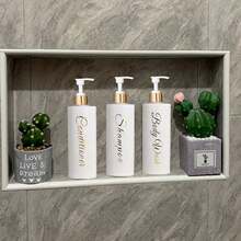 3pcs/Set 500ml Bathroom Dispenser, Empty Bottle For Shampoo, Shower Gel, Conditioner, Refillable Bathroom Dispenser