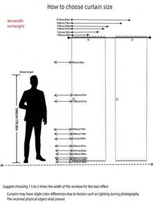 1片法式鄉村風格高精度數字印花遮光窗簾，適用於客廳、臥室、陽台、書房，具有85%以上的遮光效果 - 藍色 - 查看 3