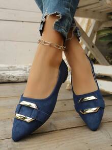 Neue Damenschuhe, einfarbig, elegant, Lässig, geeignet für Party, Büro, Zuhause, Outdoor, Frühling/Sommer/Herbst, Blau, bequem, Lässig Stoffschuhe