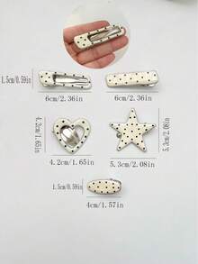 2个装女士时尚可爱波点不对称几何发夹，适合日常使用，爪夹发卡，发饰